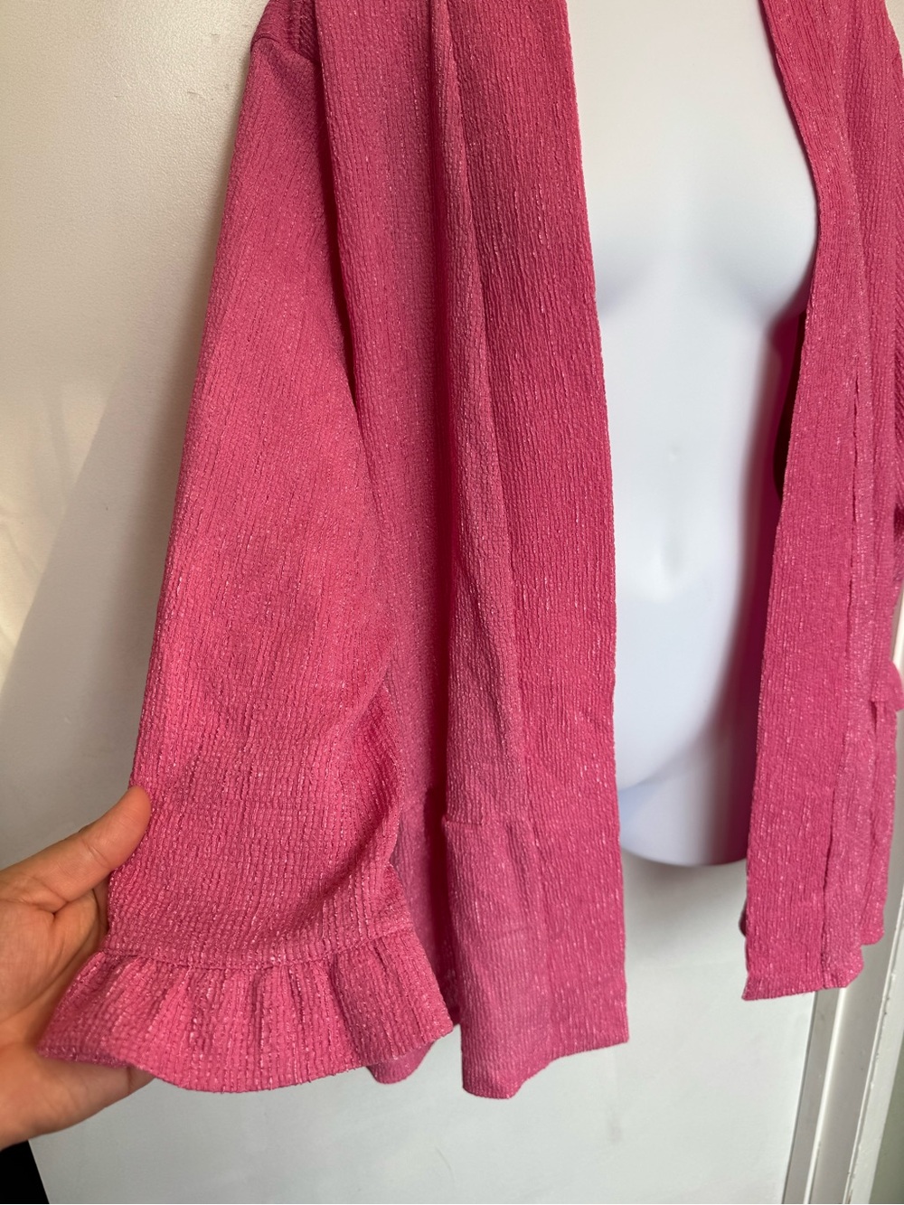 Allison Daley Raspberry Pink Textured Knit Top - Picture 2 of 4